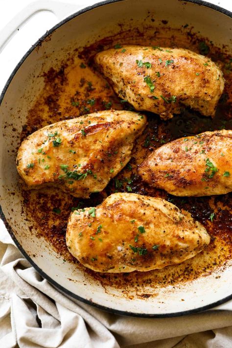 Honey Garlic Soy Sauce Chicken, Iron Skillet Chicken Breast, Cast Iron Skillet Chicken Breast, Skillet Chicken Breast, Dutch Oven Chicken Breast, Iron Skillet Chicken, Split Breast Chicken Recipes, Cook Frozen Chicken, Chicken Breast Oven Recipes