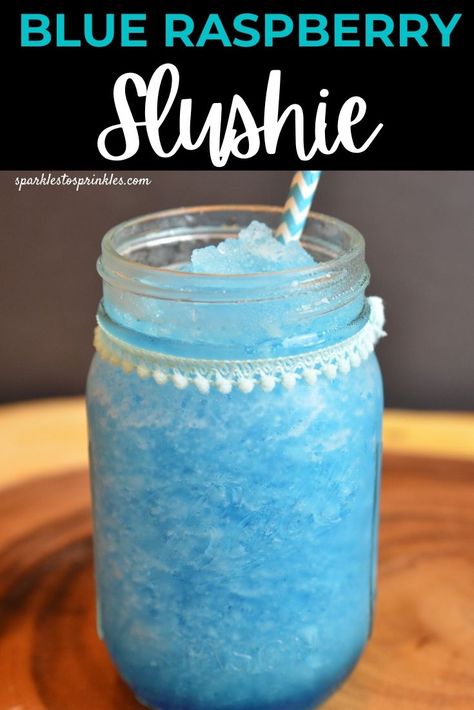 Blue Slushie Recipe, Blue Raspberry Syrup, Blue Raspberry Slushies, Blue Raspberry Slushie Recipe, How To Make Blue Raspberry Lemonade, Blue Raspberry Slushie, Blue And Red Slushie, Blue Raspberry Flavored Things, Blue Raspberry Slushies Alcohol