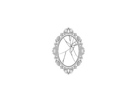 Mirror Tattoo Minimalist, Dainty Mirror Tattoo, Tiny Mirror Tattoo, Oval Tattoo Ideas, Mirror Tattoo Simple, Mirror In The Sky Tattoo, Heart Mirror Tattoo, Cracked Mirror Tattoo, Shattered Mirror Tattoo