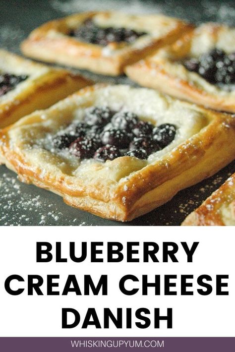 Blueberry Cream Cheese Danish Recipe, Blueberry And Puff Pastry Recipes, Puff Pastry Dessert Blueberry, Blueberry Cream Cheese Danish Puff Pastry, Blueberry Breakfast Pastry, Puff Pastry And Blueberries, Blueberry Pastry Puff, Blueberry Danish Recipe Puff Pastries, Puff Pastry Blueberry Recipes