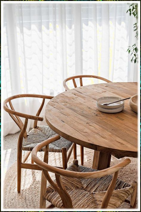 Audio-Visual Direct Tempered Glass Patio Table Top with Rounded Edge (24 Inches) Raw Aesthetic, Natural Dining Room, Timber Table, Interior Design Dining Room, Honey Color, Golden Honey, Dining Room Interiors, St Barts, Rug Dining Room