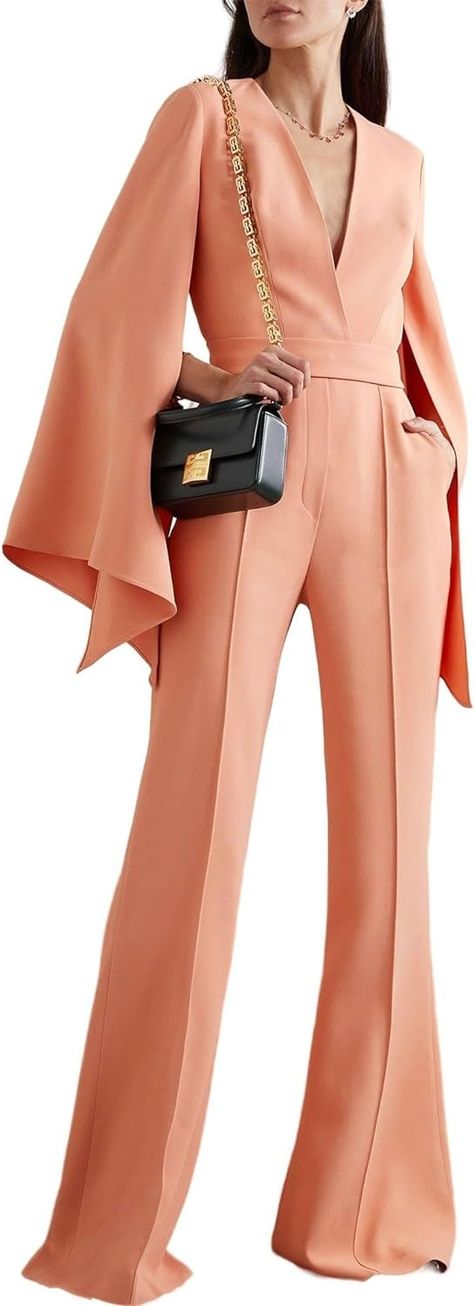 Amazon.com: UOOZEE Women's 2023 Jumpsuits Casual Dressy One Piece Outfits V Neck Flare Sleeve Long Pants Romper : Clothing, Shoes & Jewelry Elevator Pitch, Romper Long Pants, Wedding Clothing, Orange Outfit, Jumpsuit Elegant, Pink Jumpsuit, One Piece Outfit, Long Sleeve Jumpsuit, Casual Jumpsuit