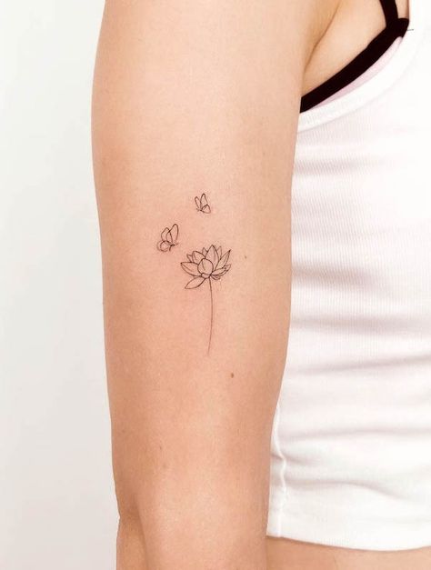 Life Flower Tattoo, Small Lotus Flower Tattoo, Small Lotus Tattoo, Lotus Tattoos, Nape Tattoo, Butterfly With Flowers Tattoo, Lotus Flower Tattoo Design, Our Mindful Life, Lotus Tattoo Design