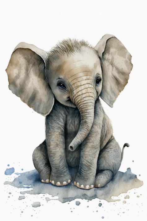 Elephant Drawing Realistic, Elephant Drawing Cute, Elephant Art Drawing, Baby Elephant Drawing, Majestic Elephant, Elephant Artwork, Drawing Kids, Drawing Realistic, Elephant Illustration