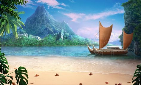 Moana Beach Background, Moana Background Landscape, Moana Landscape, Moana Props, Beach Background Hd, Moana Background, Dubai Pics, Moana Concept Art, Thumbnail Backgrounds