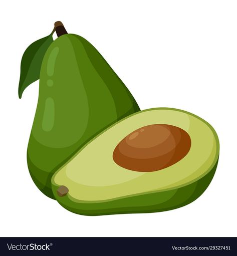 Snack Cartoon, Avocado Icon, Fruit Champagne, Avocado Cartoon, Avocado Bowl, Green Avocado, Food Doodles, Fruit Cartoon, Vegan Snack