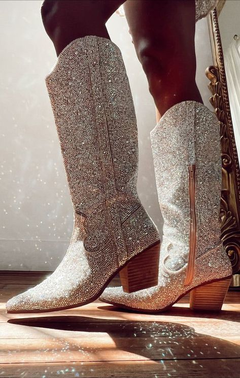 Matisse Nashville Western Boot ~ Rhinestone Western Heeled Boots, Sparkles Cowboy Boots, Glittery Cowboy Boots Outfit, Glittery Cowgirl Boots, White Sparkly Cowgirl Boots, Cute Western Boots, Rhinestone Rodeo Outfit, Western Disco Outfit, Nashville Outfits Bachelorette Party