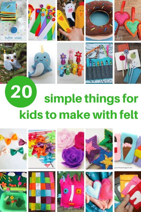 Crafts Using Felt Ideas, Easy Felt Sewing Projects For Kids, Felt Crafts For Toddlers, Felt Kids Crafts, Kids Felt Crafts, Easy Felt Sewing Projects, Easy Felt Crafts For Kids, Simple Felt Crafts, Simple Hand Sewing Projects For Kids