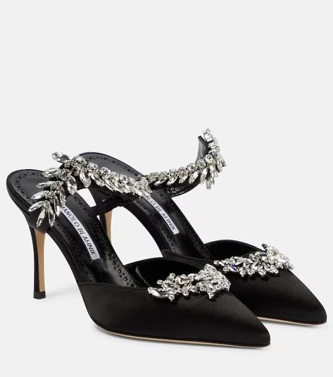 Manolo Blahnik for Women | Mytheresa Manolo Blahnik Lurum, Mules Outfit, Manolo Blahnik Heels, Vintage Heels, Manolo Blahnik Shoes, Evening Shoes, Pretty Shoes, Dream Shoes, High Heel Pumps