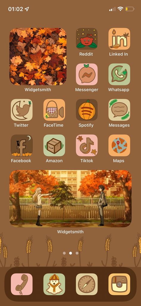 Original hand-made app icons for IOS 14 users including a wallpaper. These icons come in a autumnal/fall theme to make your home screens look super cosy for the upcoming season! !!This is a digital download icon pack not a physical item!! Once purchased you will be emailed by Etsy a link to access the ZIP file containing the icons and wallpaper. Download this file onto your laptop or computer and unzip the file. Save and send all images to your iPhone.  Full  step-by-step instructions of what to do from this point onward are included in the zip file with images to show exactly what to click on your phone. Apps included are the ones shown in the images. PLEASE NOTE:  The widgets shown in the images above are not included. These icons are for personal use ONLY - redistribution is prohibited. Autumn Aesthetic Icons, Fall Screensaver, Autumn Home Screen, Phone Inspo Home Screen, Widget Iphone, Fall Desktop Backgrounds, Creative Photography Logo, Fall Backgrounds Iphone, Desktop Themes