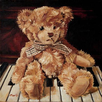 Teddy Bear Oil Painting, Painting Teddy Bears, Teddy Bear Paintings Acrylic, Teddy Bear Reference, Nostalgia Drawing, Teddy Painting, Nostalgia Painting, Teddy Bear Painting, Teddy Bear Illustration