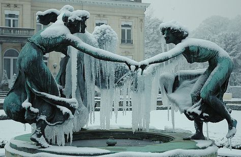 frozen fountain in park Den Brandt, Antwerp~ Chronicles Of Narnia, Hakone, Arendelle Castle, Dark Fairy, Character Aesthetics, Fantasy Aesthetic, Snow Queen, Fantasy Inspiration, Story Inspiration