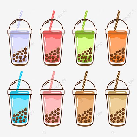 Gambar Boba Milk Tea, Minum Boba, Boba Clipart, Es Boba, Chocolate Doodle, Milk Clipart, Blue Boba, Thai Tea Boba, Ice Clipart