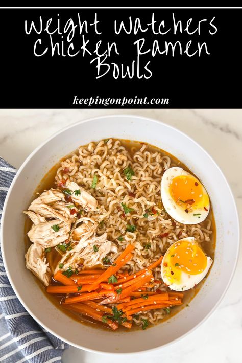 Chicken Ramen Recipes Soups, Chicken For Ramen Recipe, Easy Chicken Ramen Soup, Ramen Noodle Bowls Chicken, Chicken Ramen Noodle Soup Recipes, Rotisserie Chicken Ramen Noodle Recipes, Healthy Chicken Ramen Noodle Recipes, High Protein Ramen Bowl, Chicken Ramen Noodle Recipes Soups