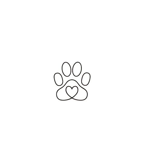 Paw Print Line Tattoo, Paw Print Minimalist Tattoo, Paw Print Tattoo Simple, Dog Paw Outline Tattoo, Dog Tattoo Ideas Minimalist Paw, Aesthetic Paw Tattoo, Paw Line Art, Paw Print Tattoo Dog Outline, Paw Tattoo Design