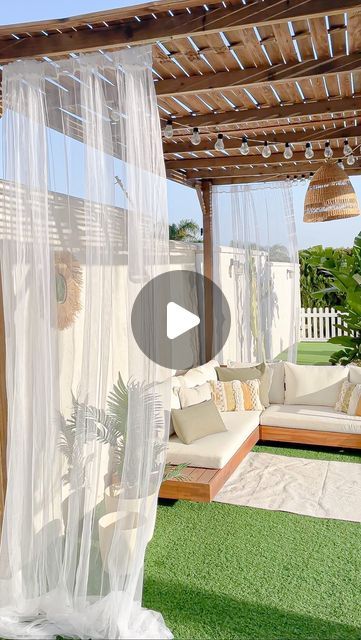 Ideas Para Patios, Pergola Decorating Ideas, Ideas Terraza, Pergola Curtains, Menorca, Yule, Home Deco, Pergola, Roof