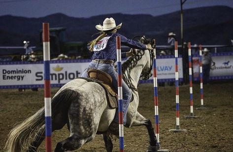 Pole Bending Horse, Horse Disciplines, Barrel Racing Photography, Rodeo Aesthetic, Western Pictures, Rodeo Photography, Miss Rodeo America, Pole Bending, Dream Birthday