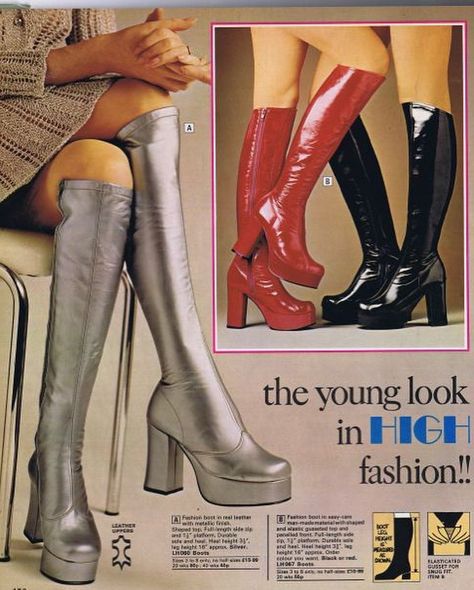 A series of 1970s shoes. Which one’s your favorite? 60s Heels Vintage, Moda Disco, Mode Disco, 70s Mode, 70s Boots, 1970s Shoes, 70s Shoes, Mode Shoes, Raw Meat