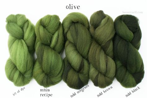 Olive Recipe, Dye Yarn, Dyeing Yarn, Dyeing Tutorials, Dye Techniques, Fibre And Fabric, Spinning Yarn, Art Journal Techniques, Spinning Fiber