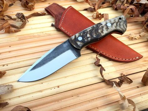 CUSTOM HANDMADE HUNTING BUSHCRAFT KNIFE FROM FILE Knife Template, Knife Ideas, Small Knife, Bushcraft Knife, Skinner Knife, Knife Patterns, Skinning Knife, Karambit Knife, D2 Steel