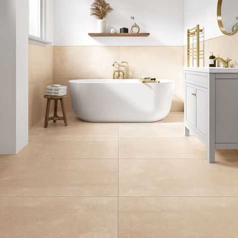 Soothing Elegance: Neutral Bathroom Ideas Light Brown Bathroom Ideas, Beige Bathroom Tile Ideas, Beige Bathroom Tile, Neutral Bathroom Ideas, Beige Tile Bathroom, Brown Bathroom Ideas, Painting Wood Paneling, Neutral Bathroom, Victorian Tiles