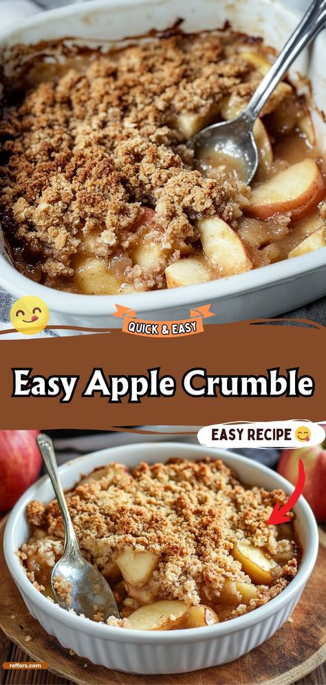 Easy Apple Crumble Quick Apple Crumble, Apple Deserts Easy Simple, Apple Crumble Recipe Easy, Homemade Apple Crumble, Crumble Recipes, Easy Apple Crumble, Apple Crumble Recipe, Simple Baking, Fast Desserts