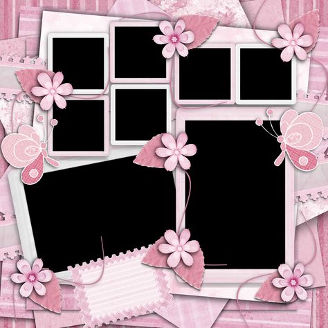 Our collection of assorted scrapbooking papers can be printed for regular scrapbooking and card making or used on your computer for digital scrapbooking. Description from kitchenfoundme.com. I searched for this on bing.com/images Photo Cards Background, 5 Photo Collage Template, Background Aesthetic Photo, Digital Scrapbook Ideas, Birthday Tarpaulin Design, Background Frames, Designs Background, Christening Invitations Girl, Pink Scrapbook