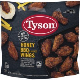 Wings In The Air Fryer, Honey Bbq Chicken Wings, Honey Bbq Wings, Tyson Chicken, Honey Barbecue Sauce, Frozen Chicken Wings, Chicken Shawarma Recipe, Honey Mustard Dipping Sauce, Tyson Foods