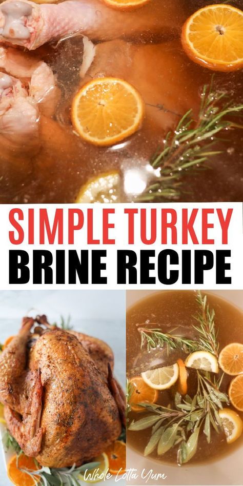 Make the BEST easy turkey brine for a smoked turkey or baked turkey. You'll love our simple 3 ingredient brine recipe whether you're cooking a whole turkey or turkey breast or turkey thighs. Smoked Turkey Brine, Best Turkey Brine, Easy Turkey Brine, Brine Turkey, Turkey Brine Recipe, Citrus Turkey, Brine Recipes, Moist Turkey, Juicy Turkey