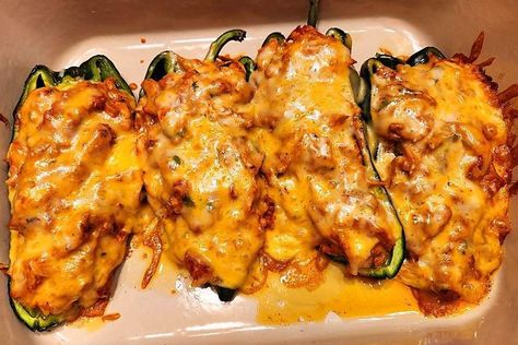 Stuffed Green Bell Peppers, Lasagna Stuffed Peppers, Poblano Peppers Recipes, Mexican Entrees, Grilled Steaks, 30seconds Food, Recipes With Chicken And Peppers, Dinner Rotation, Poblano Peppers