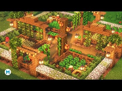 Minecraft: How to Make and Design a Minecraft Farm 🌿 - YouTube Minecraft Building Garden, Cute Minecraft Village Layout, Minecraft Farmer Market, Minecraft Underground Farm Design, Minecraft Farms Cute, Minecraft Livestock Farm Design, Small Crop Farm Minecraft, Farming Area Minecraft, Cute Wheat Farm Minecraft