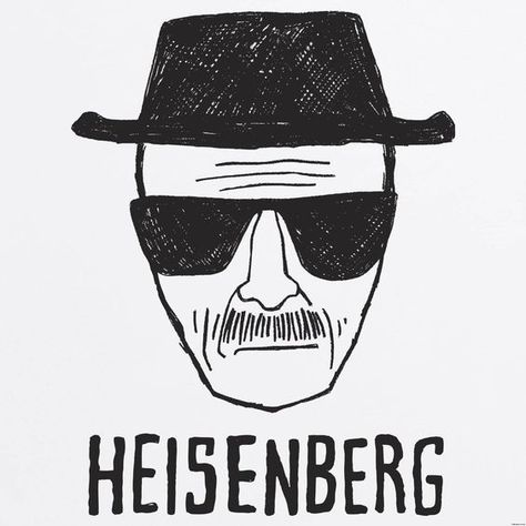 Heisenberg Breaking Bad Drawing, Heisenberg Drawing, Walter White Drawing, Breaking Bad Tattoo, Breaking Bad Heisenberg, Breaking Bad Poster, Breaking Bad Art, Bad Logos, Werner Heisenberg