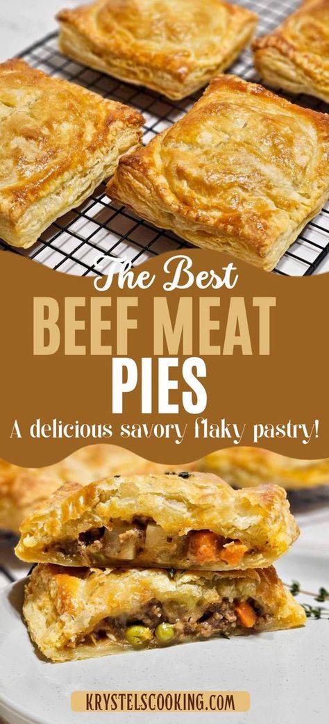 Looking for a fun, unique way to elevate your weeknight dinner menu? My Ground Beef Potato Hand Pies recipe is just what you need! Puff pastry and savory flavors combine for an irresistible meal that's perfect for busy families or entertaining guests. Don't miss out on this delightful recipe that's guaranteed to become a crowd-pleaser! Craving endless inspiration? Save this Pin to your collection and savor the flavor of creativity whenever you need it! Click that save button now! Lunch Hand Pies, Meat Pies With Puff Pastry, Ground Turkey Puff Pastry Recipes, Meat Filled Pastry, Puff Pastry Recipes Savory Ground Beef, Puff Pastry Meat Pies Ground Beef, Ground Beef Puff Pastry, Beef Hand Pies Puff Pastries, Delicious Meal Ideas