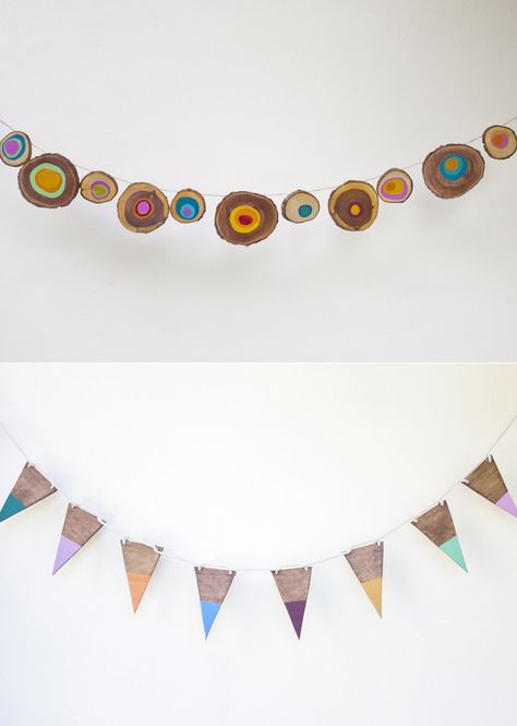 Diy Wooden Bunting, Wood Bunting, No Sew Bunting, Iced Tea Party, Summer Iced Tea, Paper Garlands, Wooden Bunting, Stash Tea, Wood Block Crafts