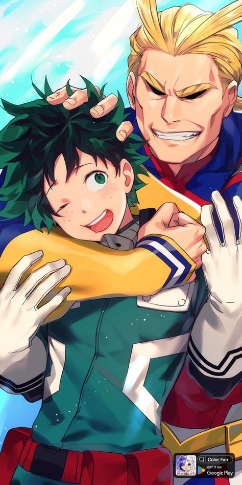 Midoriya X All Might, All Might And Izuku, All Might X Izuku, Deku And All Might, Dad Might, Yagi Toshinori, My Hero Acedamia, Toshinori Yagi, Anime Group