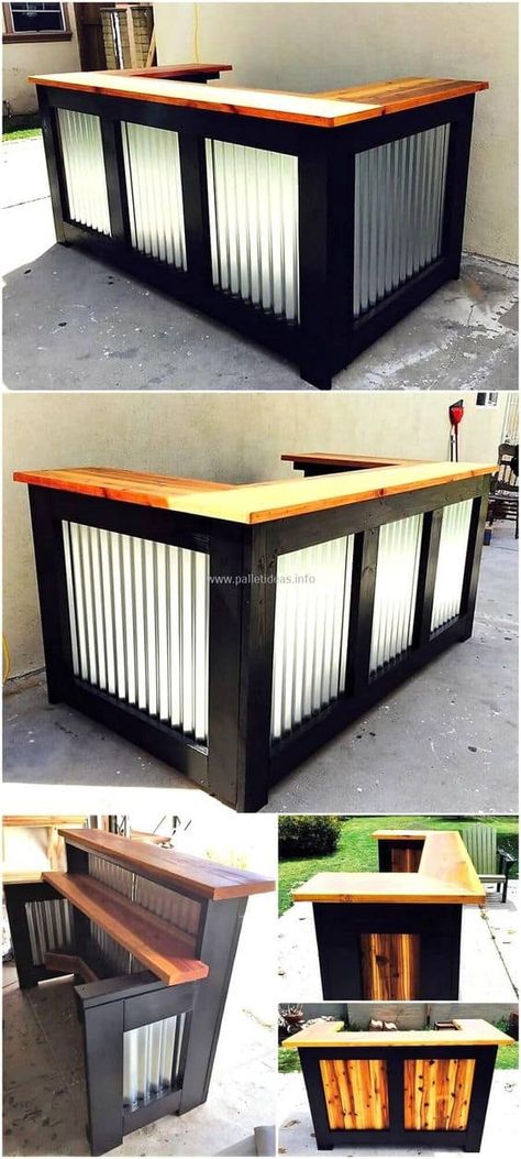 Palet Bar, Wooden Pallet Bar, Bar Pallet, Bar En Plein Air, Mebel Antik, Barra Bar, Bar Exterior, Casa Hobbit, Outside Bars