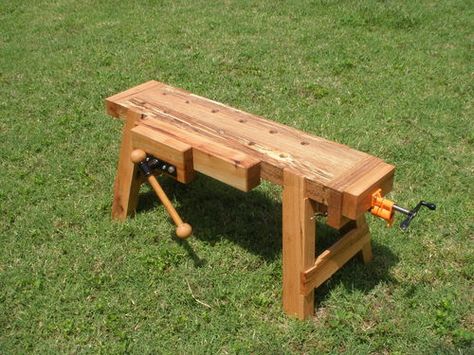 Saw Bench Ideas, Portable Woodworking Bench, Roman Workbench, Small Workbench, Folding Sawhorse, Portable Workbench, Workbench Designs, Saw Horse, Tool Bench