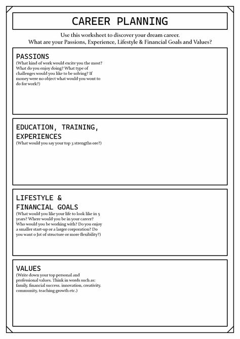 Career Planning Worksheet Planning My Future Worksheet, Work Readiness Activities, Career Planning Template, Life Planning Worksheet, Career Readiness Activities, Career Planning Worksheets, College Worksheets, Career Counseling Activities, Career Plan Template