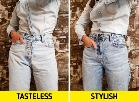 15 Denim Mistakes That Can Ruin Even Stylish Looks Types Of Jeans, Buy Jeans, Jean Large, Double Denim, Fashion Now, Baggy Pant, Perfect Jeans, Low Rise Jeans, Basic Outfits