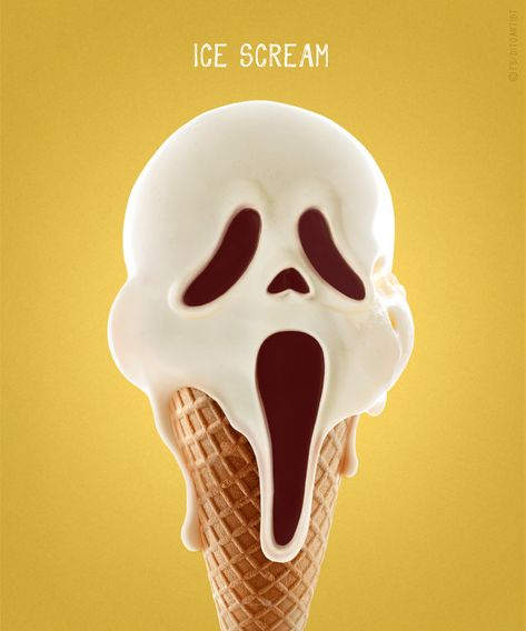 SPIDEERMAN – Fubiz Media Ice Scream, Creative Advertising Design, Visual Metaphor, Publicidad Creativa, Ghost Face, Creative Ads, Ads Creative, Creative Advertising, 가을 패션