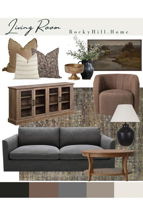 New collection Home 2022 curated on LTK Dark Couch Living Room, Dark Grey Sofa Living Room, Dark Grey Couch Living Room, Grey And Brown Living Room, Moody Living Room, Grey Sofa Living Room, Brown Couch Living Room, Kitchen Favorites, Grey Couch