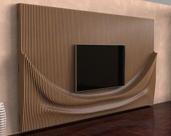 View Parametric Wall by Machine3DMarvels on Etsy Woodwork Plans, Woodwork Projects, Routeur Cnc, Cnc Files, Easy Build, Cnc Wood, Parametric Design, Tv Wall Unit, Modern Shelving