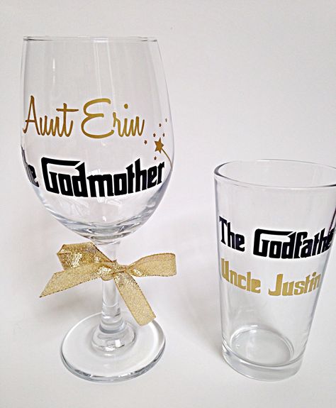 Excited to share the latest addition to my #etsy shop: Godparent Wine Glass Gift Set,(2) Godparent gift, Godparent favors, Godmother and Godfather glasses, godmother wine glass, godfather glass, Godparent Request, Godparent Gifts, Godmother Gifts, God Parents, Glass Gifts, White Gift Boxes, Godmother, Wine Gifts, Vinyl Colors