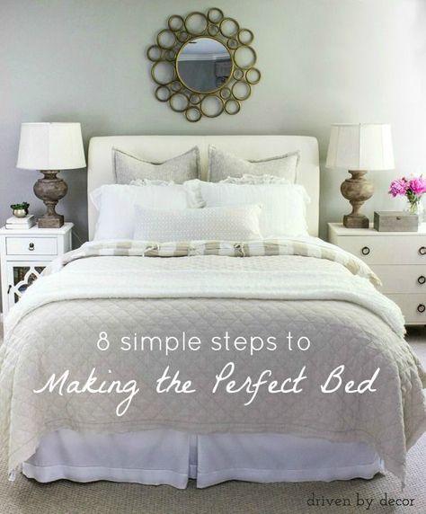 A step by step guide to making the perfect bed! Driven By Decor, Perfect Bed, Guest Room Decor, Step By Step Guide, How To Make Bed, Step Guide, Guest Room, Step By Step, Room Decor