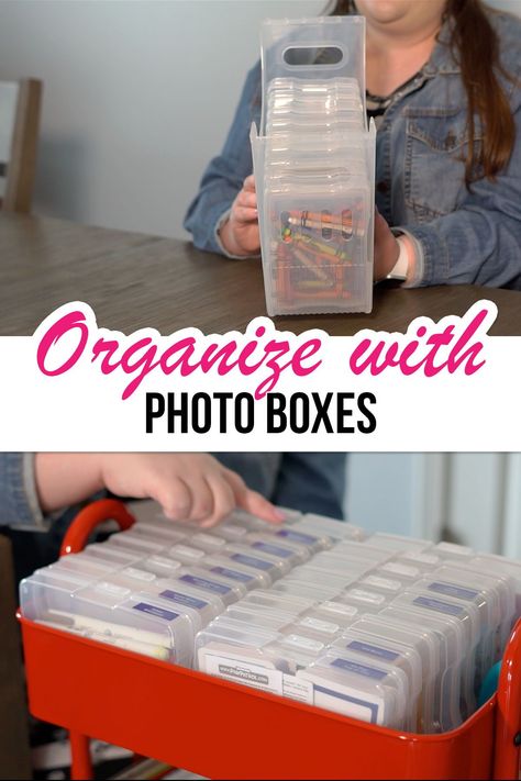 Photo Organizer Case Ideas, Photo Case Storage Ideas, Photo Box Organization, Photo And Craft Keeper Ideas, Really Useful Box Storage Ideas, Photo Boxes Ideas Storage, How To Organize Photos Storage Boxes, Photo Storage Box Ideas, Photo Storage Ideas