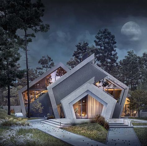 #architecture #homedesign #luxuryhouse #modernhouse #luxury #modern #concrete #house #design #concepts #nature #amazing Unusual House, Best Modern House Design, Space Style, Concrete House, Concrete Design, Architecture Exterior, Futurism, Futuristic Architecture, Architectural Inspiration