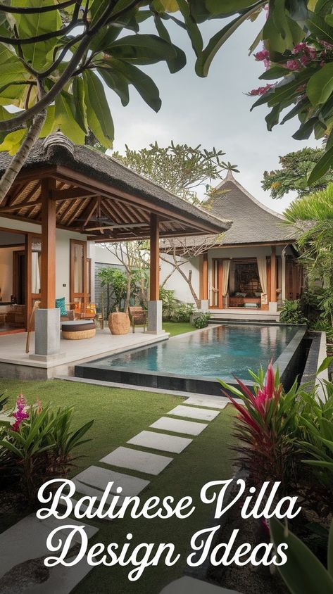 Escape to paradise with Bali-inspired house designs! From open layouts to tropical vibes, these ideas will turn your home into a serene retreat. Explore Bali Architecture and Tropical House Design to create your ideal space. Embrace the warmth and charm of a Tropical House with stunning Casa Country details! #gg #homedesigninsider #tropicalbalistylehousedesign Single Storey Tropical House Design, Bali Style Architecture, Bali Inspired House Design, Resort Style Home Design, Beach House Bali Style, Tropical Bali House, Bali Tropical House, Tropical Bungalow House Design, Bali Villa Floorplan