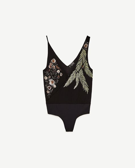 Image 6 of EMBROIDERED BODYSUIT from Zara Embroidered Bodysuit, Mode Zara, Zara Fashion, Couture Details, Lovely Clothes, Spring Wardrobe, Tankini Top, Body Suit, Fast Fashion