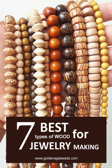 7 Best Types of Wood for Jewelry Making | Golden Age Beads Diy Jewelry Findings, Make Your Own Jewelry, Jewelry Repair, I Love Jewelry, Sea Glass Jewelry, Precious Jewelry, Wood Jewellery, Wooden Jewelry, Jewelry Projects