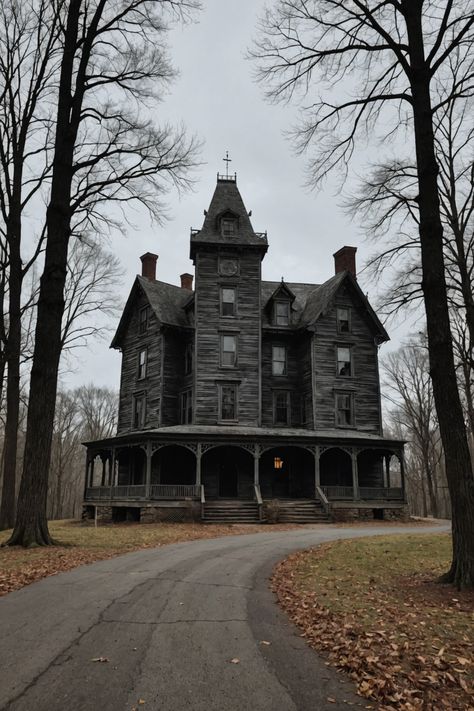 Ghostly Encounters: Tour Connecticut’s Most Haunted Places Haunted House Photos, Haunted House Photography, Haunted House Facade, Haunted House Exterior, Victorian Haunted House, Haunted House Aesthetic, Spooky Buildings, Ghost Mansion, Haunted House Inspiration